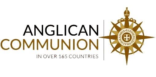 The image features the logo of the Anglican Communion, highlighting its presence in over 165 countries with a compass rose design.